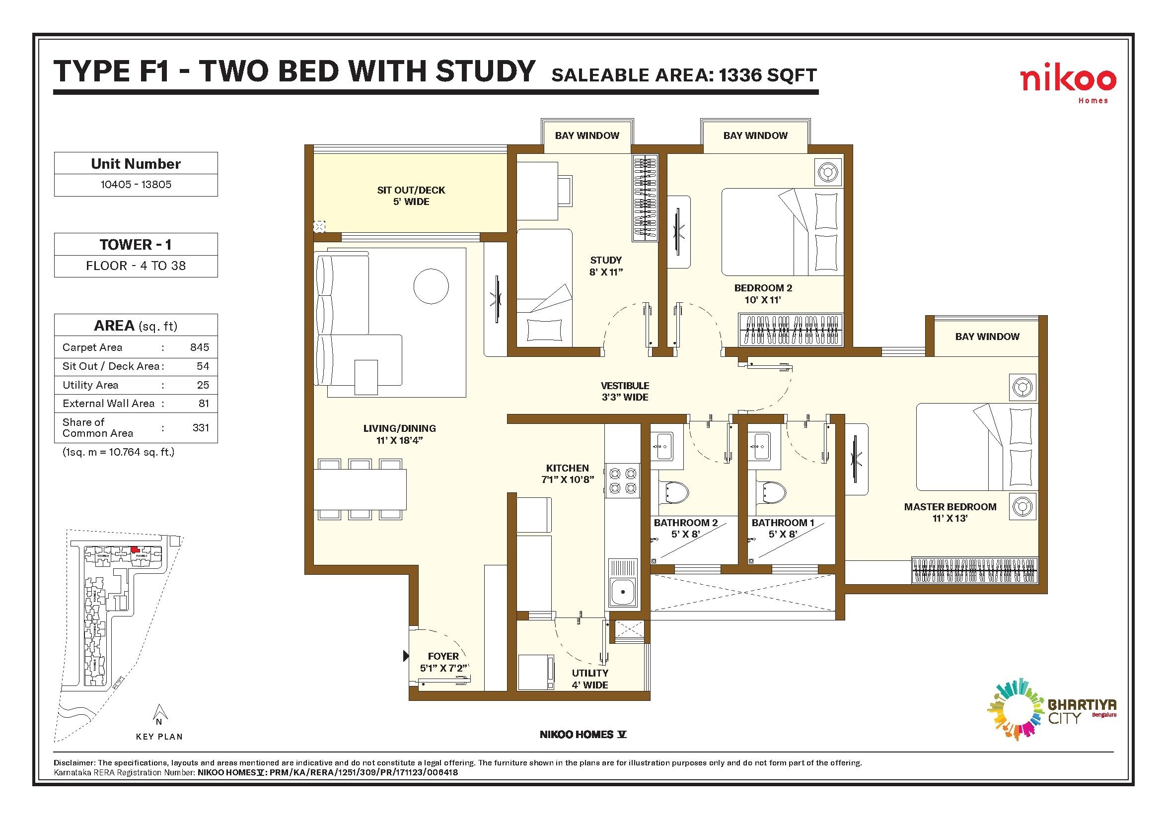 Floor plan for Bhartiya Nikoo Homes