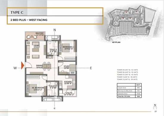 Floor plan for Prestige City Hyderabad